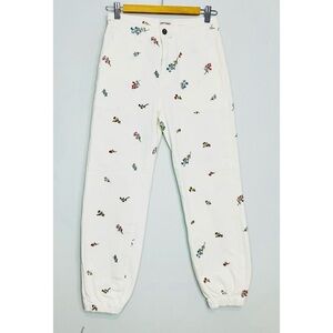 Anthropologie Driftwood floral embroidery high rise jogger size 25